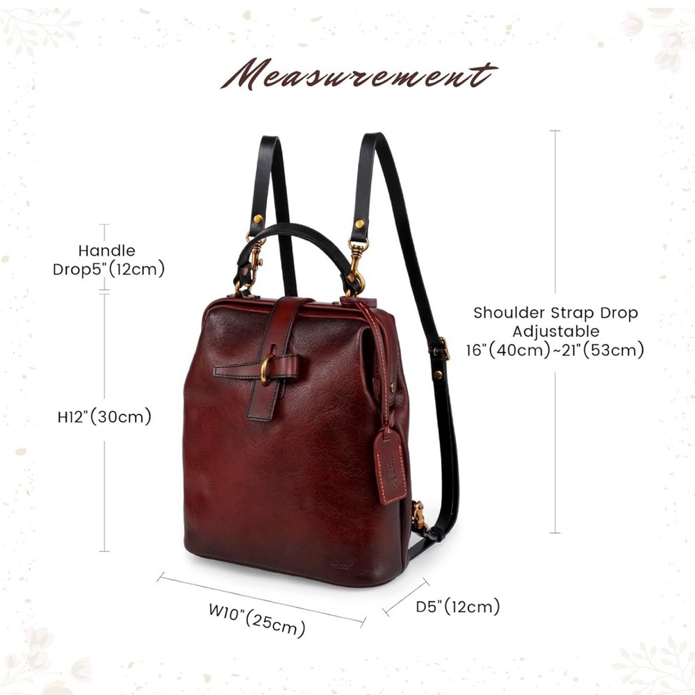 Old Trend Pamela Brown Leather Women's Convertible Backpack - Picture 6 of 6